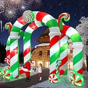 13 Feet Christmas Inflatables Arch, Kalolary Giant Christmas Inflatable Candy Archway Stereoscopic Blow up Xmas Outdoor Decoration for Square Shopping Mall Home Lawn Garden Holiday Party