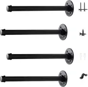 3/4" Industrial Pipe Shelf Brackets (4 Pack 8") Black Iron Shelf Bracket Rustic