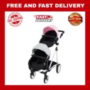 Deluxe Tandem Double Doll Pram Twin Stroller Toddler Baby Jogger Pram Toy Kids
