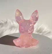 Pokemon Crystal Aura Rose Quartz Eevee Character Gemstones Pink Gifts