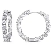 Julianna B. Moissanite Hinged Hoop Earrings in Sterling Silver at Nordstrom One Size