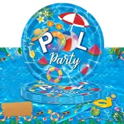 Pool Party Supplies Tableware Summer Pool Party TablewareTheme Plates Pool