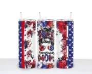 American MOM 20oz Stainless Steel Double Wall Tumbler With Straw
