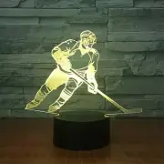 Hockey 3D Illusion Night Light 7 Colors Change Touch Lamp for Bedroom Gift