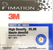 High Density DS HD 5 1/4" Floppy Diskette, IBM FORMAT, Factory Sealed Box of 10