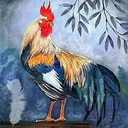 20 Napkins Animal Motifs Large Rooster on Blue Table Decoration Paper Napkins with Motif Also for Decoupage and Decoupage 33 x 33 cm