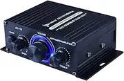 Audio Power Amplifier Channel Surround Sound DC 12V Speakers 20W+20W Bass Amp Stereo Receiver for Home Audio System