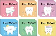 Whaline 180Pcs I Lost a Tooth Stickers Cartoon Tooth Fairy Stickers Dental Self-Adhesive Decals for Scrapbook Card Classroom Home Decoration, 6 Design