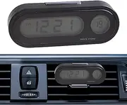 Car Dashboard Clock,Digital Clock Luminous Temperature Gauge | Electronic Gauge Adhesive Watch, Time Meter with LED Display for Vehicle Dashboard & Air Vent