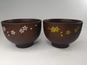 2 pairs Miso Soup or Rice Bowl Sakura Cherry Blossom design Made in Japan Daiso