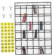 GALPADA Classroom Pocket Chart Over The Door Organizer Sturdy Hanging Pocket Organizer for Cell Phone Storage Transparent PVC Design with Convenient Storage for Classroom and Home