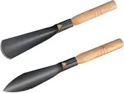 BESPORTBLE 2 Pcs Wild Vegetable Digging Shovel Planter Seed Shovels Trowel Weeding Tool Garden Supplies Cultivator Veggie Hole Edger Lawn Tool Sand Post Bulb Planting Digger Drill Iron