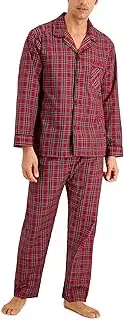 [Hanes] Men's Long Sleeve Plain Weave Pajama Set (Pack of 2)