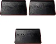 Set of 3 [TA] Geomonohonpo Long Grain Basin, Black Tenshu NS Scale, 5 inch (45.6 x 35.6 x 2.4 cm) | Obon Heat Resistant ABS Resin, Heat Resistant Non-Slip, Setomonohonpo,