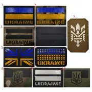 Reflective Ukraine UA National Flag IR Patch Hook Loop Backing Fastener Badge