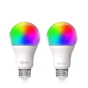 A19 Smart WiFi LED Light Bulbs, RGBCW Multi-Color Changing, Warm to Cool Whit...