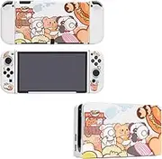 Kiloluv Lovely Foodie Switch OLED Protective Case & Dock Cover Set, Protective Skin Case Cover Faceplate Sleeve Compatible with Nintendo Switch OLED Console, Joy-Cons and Charging Dock