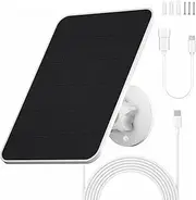Portable 4W 5V Solar Panel with USB-C and Micro USB Ports, IP65 Waterproof for Outdoor Security Cameras and Rechargeable Battery-Powered Devices (1 Pack)
