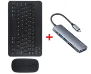 Gift Pack - Bluetooth Slim Wireless Keyboard & Mouse Combo + 6-in-1 USB-C Multiport Hub, Black