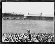 Crowds watching a match in the stands at the Sydney Cricket Ground- Old Photo
