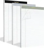 AZUREAL 3 Pack Legal Pads 8.5 x 11, Wide Edge Note Pads 8.5 x 11, Micro Perforated Writing Pads, Legal Pads With Double-Sided Printed, For Home, School, Office, To-Do List (Black, Green, Gray)
