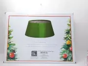 GIFTCRAFT Festive Velvet Christmas Tree Collar Dress, Solid Green, Holiday Decor