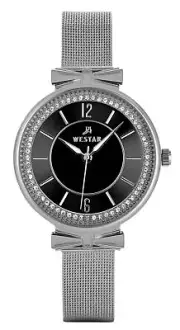 Westar Zing Crystal Accents Black Dial Quartz 00130STN103 Ladies Womens Watch