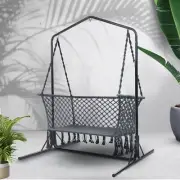 Garden Swing Hammock Chair Outdoor Hanging 2 Seater Bench With Steel Frame Stand