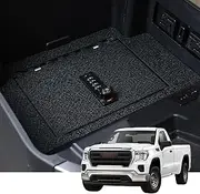 YOULAI Center Console Gun Safe - Console Gun Vault Compatible with 2023-2024 Chevy Silverado 1500/GMC Sierra 1500, FIT 2022 Refreshed Model (4 Digit Lock with Key)