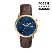 在飛比找Yahoo奇摩購物中心優惠-FOSSIL Minimalist 流金歲月計時手錶 咖啡色