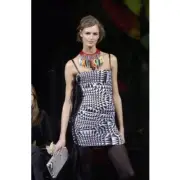 DOLCE&GABBANA Fall Winter 2003 Psychedelic Print Laced Up Mini Dress