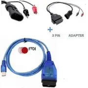 Kkl V409 Usb+fiat Ecu Scan + Fiat 3 Pin Alfa Lancia To 16 Pin Obd Tool