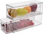 2Pack Fridge Organizer Bins | Pull-Out Drawer, Stackable Clear Storage, Bpa-Free