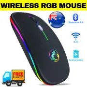 Wireless Mouse RGB Bluetooth Computer Optical LED USB Receiver Laptop PC Mac