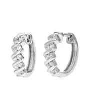 Silver 0.50 ct. tw. Lab-Grown Diamond Hoops