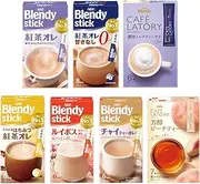 (Amazon.co.jp Exclusive) AGF Blendy Stick Cafe Ratory, 7 Types of Drinking Comparison Set for Tea Lovers, Tea Lait, Royal Milk Tea, Assortment,