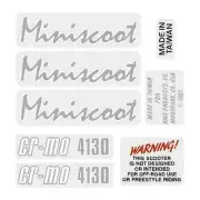 Mongoose - 1987 Miniscoot grey decal set - old school bmx