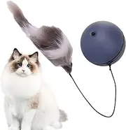 Automatic Rolling Cat Toy Ball, Intelligent Interactive Cat Ball Toys with Long Tail Teaser, Battery-Operated Interactive Cat Toy for Indoor Cats, Automatic Moving Smart Ball Toy with Long Helves