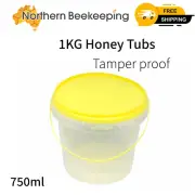 100 x 1kg Honey Pail Tamper Proof Tubs Food Grade 750ml Bucket Bee Hive Tub Jar