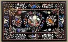 Marquetry Art Dining Table Top Black Marble Reception Table with Luxurious Look