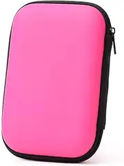 Hard Drive Case Hard Drive Case HDD Case for 2.5 Inch Hard Drives and SSD, Shockproof Hard Case Organiser for Portable SDD External Hard Drive Bags, Travel Accessories Organiser Case - Rose Red
