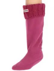 Hunter 1049 Dark Ion Pink Original Tall Cable Knit Cuff Welly Boot Socks Sz M
