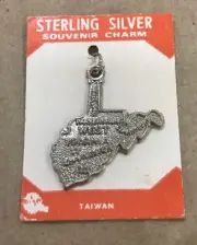 Sterling Silver Vintage NOS Charm Beau Beaucraft Company WEST VIR STATE MAP