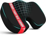 Quixnova Seat Cushion, Office Chair Cushions, Car Seat Cushion, Non-Slip Sciatica & Back Coccyx Tailbone Pain Relief Chair Pad, Memory Foam Butt Pillow for Computer Desk, Office Chair