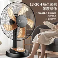 在飛比找樂天市場購物網優惠-可充電可移動電風扇大風力16寸臺式家用靜音搖頭蓄電池太陽能風