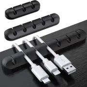 3x Cable Clips Organizer Cord Management USB Charge Cable Holder Desk Cable