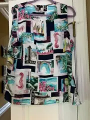 Brand New Talbots Italy Blouse Top Sleeveless XL Capri Sorrento Amalfi Positano