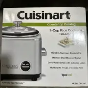 NEW Cuisinart 4 Cup Rice Cooker Steamer Warmer CRC-400 Silver Brushed Stainless
