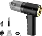[MeNo] Handheld Vacuum Cleaner Cordless,Portable Desktop/Car/Laptop Rechargeable Vacuum Cleaner,Small Size with Blowing Port & Nozzle Brush for Cleaning Homes/Office/Pet/Hairs/Car seat (Gold)