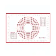 28 x 20 Inches Silicone Pastry Baking Mat Non Slip Pastry Mat with Measurement for Rolling Dough Counter Cookies Pie, Easy to Transfer Sourdough Bread (Red)
